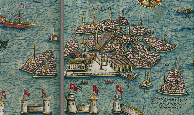 View of Venice, detail from Piri Reis' map (c. 1525)