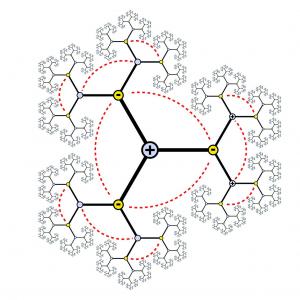 The simplest case of the fundamental lemma counts points with alternating signs at various distances from the center of a certain tree-like structure. As depicted in the above image by former Member Bill Casselman, it counts 1, 1–3=–2, 1–3+6=4, 1–3+6–12=–8, etc. But this case is deceptively simple, and Bao Châu Ngô’s final proof required a huge range of sophisticated mathematical tools.
