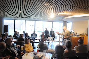 Tom Phillips speaking - photo by Bentley Drezner