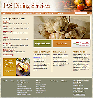 Dining Services Site Screenshot