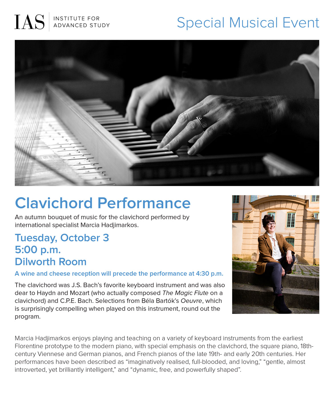 Clavichord Performance | Events | Institute for Advanced Study