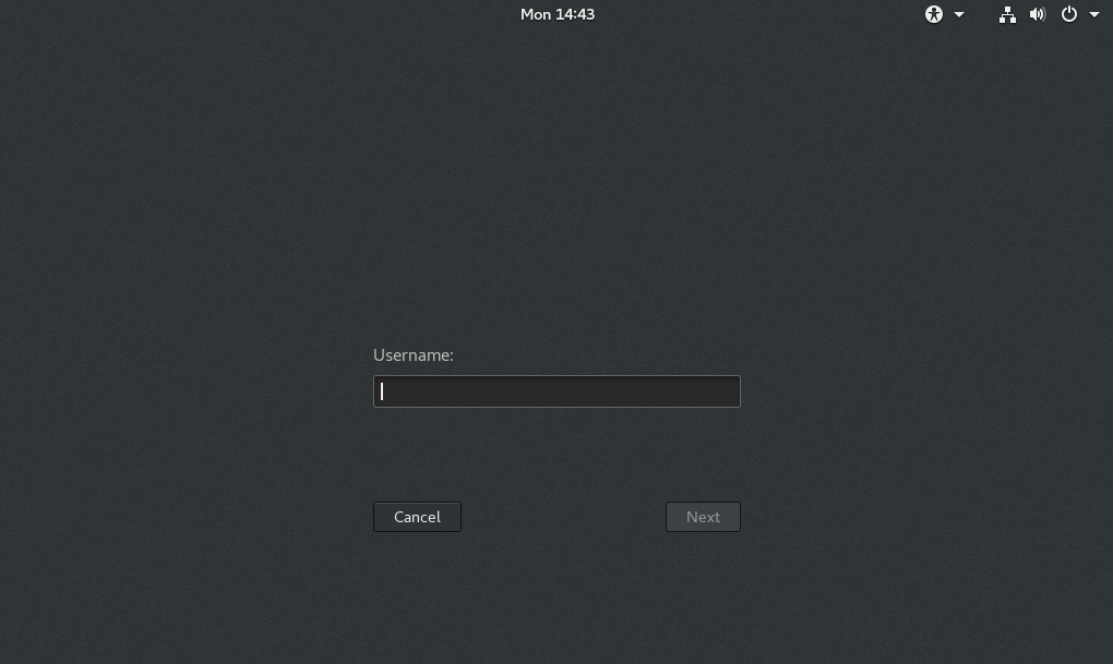 Springdale Linux login screen