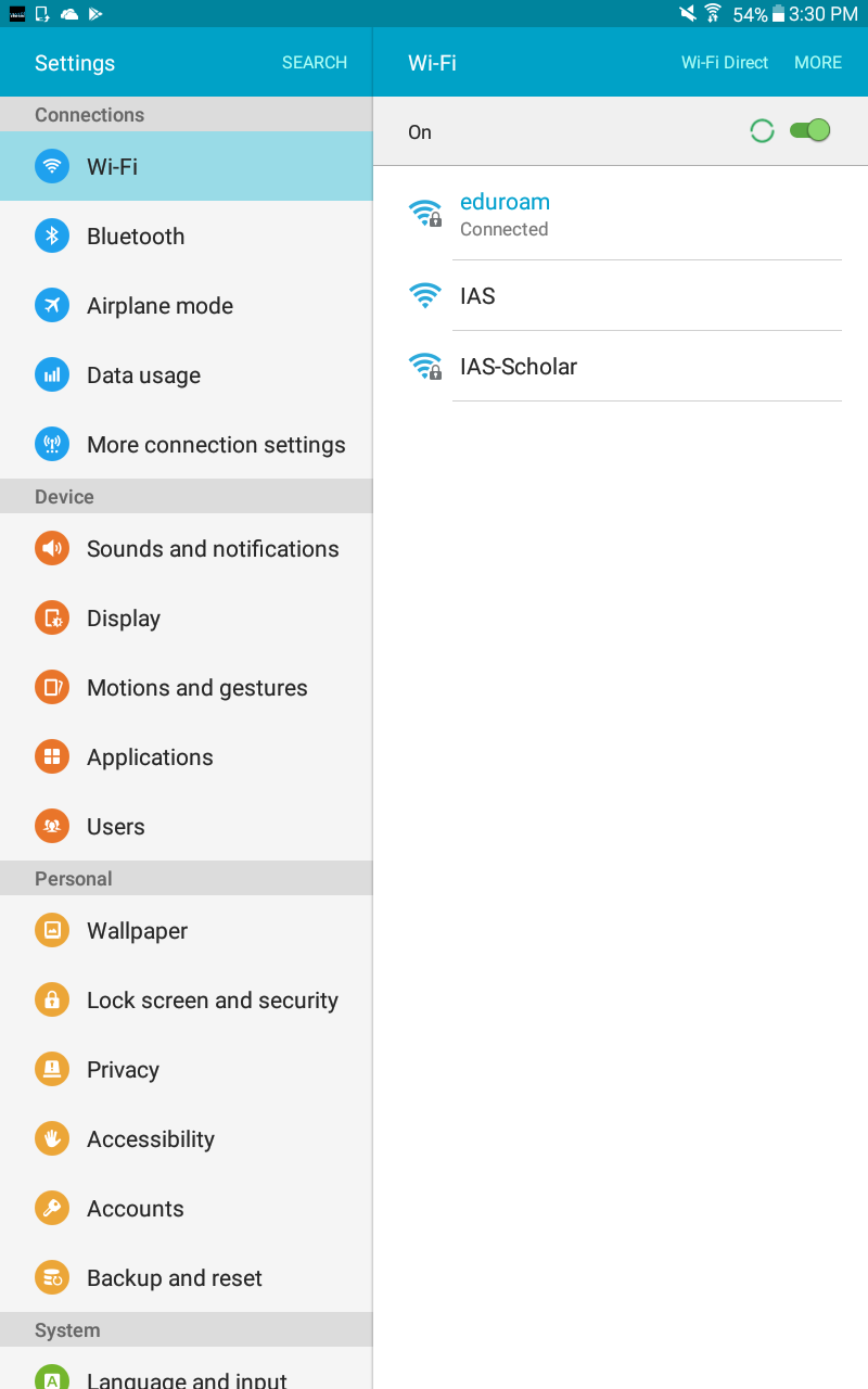 WPAD Setup Guide for Android 30.30+  Institute for Advanced Study
