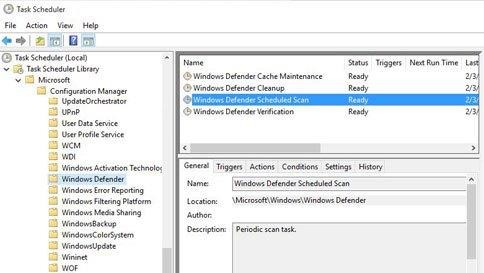 Windows Defender - harmonogram zadań