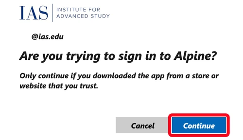 Alpine - Are you trying to sign into Alpine