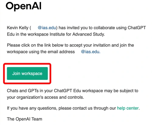ChatGPT - Sample email invitation
