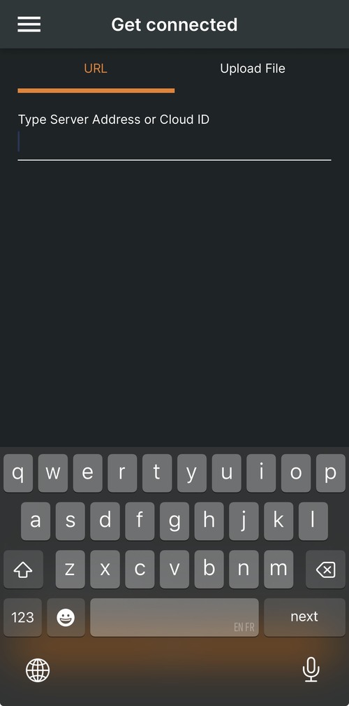 OpenVPN iOS app with field requesting Server Address or Cloud ID