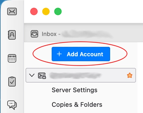 Red circle around Add Account
