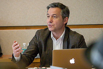 Didier Fassin speaks during a seminar at IAS