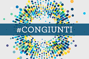 The text #congiunti on a stylized background