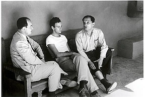 John von Neumann, Richard Feynman, and Stanislaw Ulam, at Bandelier National Monument near Los Alamos, 1949