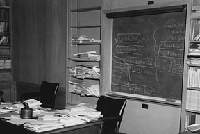 Albert Einstein's office and blackboard (1955)
