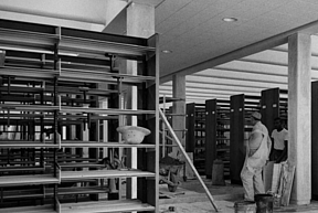 Image of the construction of the HS-SS Library at the Institute for Advanced Study. 