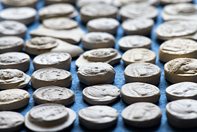 plaster cast coins