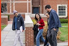 Fields Medalists walking on IAS campus