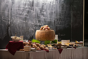 cheese and blackboard