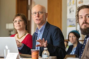 Columba Stewart speaks during a seminar at IAS