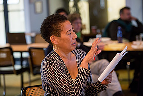 Lee Ann Fujii in a Social Science seminar at the Institute for Advanced Study in the 2016–17 academic year