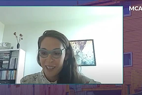 Emmy Murphy gives acceptance remarks over video conference