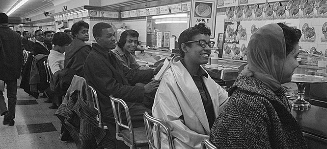 Student sit-in in Greensboro, North Carolina, in 1960