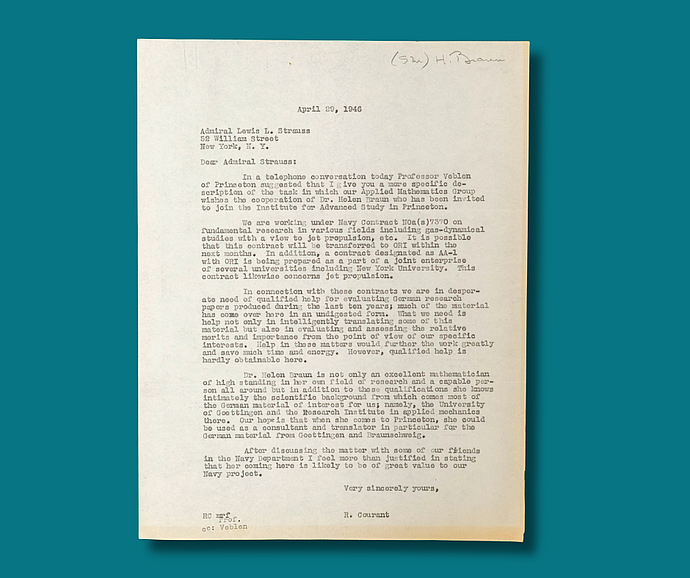 Courant to Strauss letter
