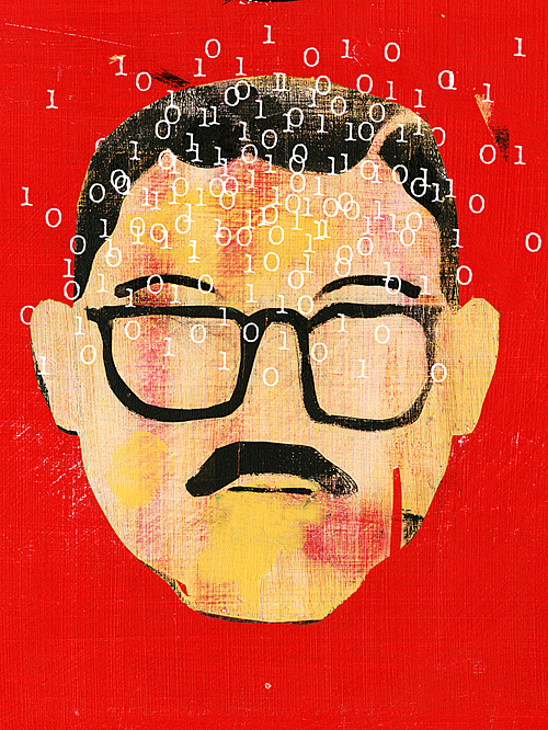 Artist's representation of Nils Barricelli