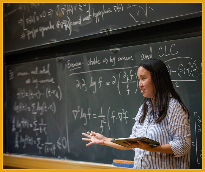 Lecturer at the blackboard