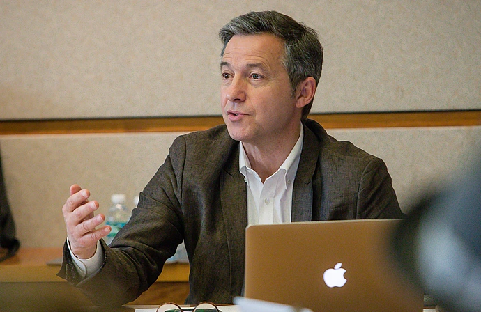 Didier Fassin speaks during a seminar at IAS