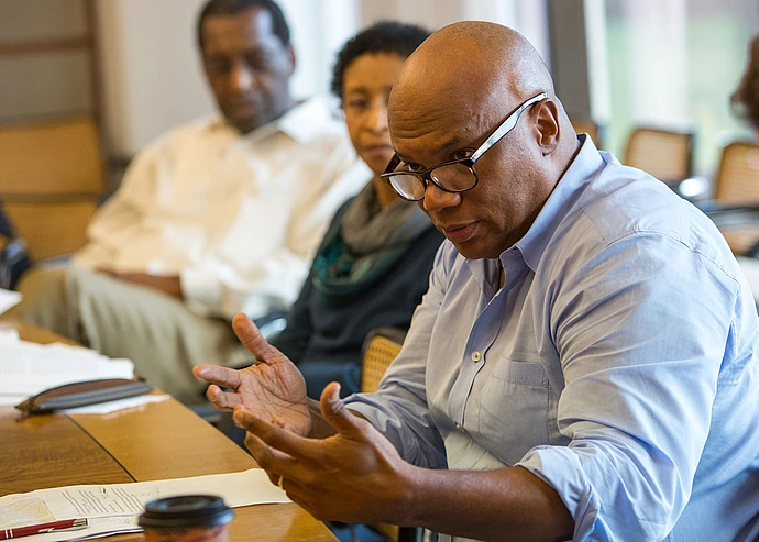 Michael G. Hanchard during a 2014 Social Science seminar on "Sociology’s Promise"