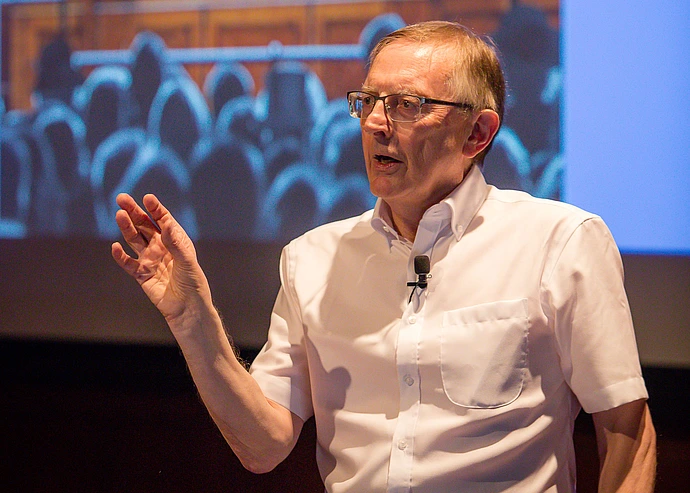 Graham Farmelo speaks at "The Universe Speaks in Numbers," a day of talks at IAS celebrating Farmelo's new book of the same name.