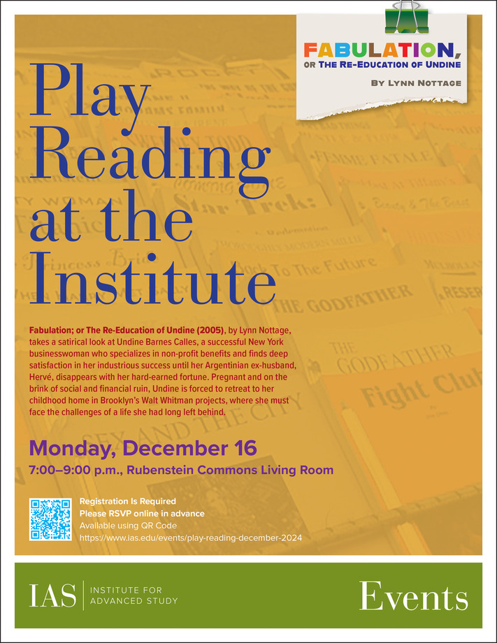 Play Reading at the IAS December 16