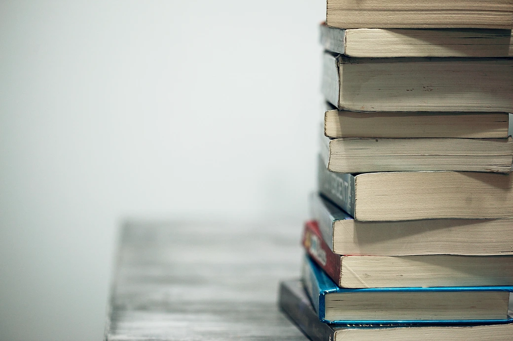 A stacked pile of books.