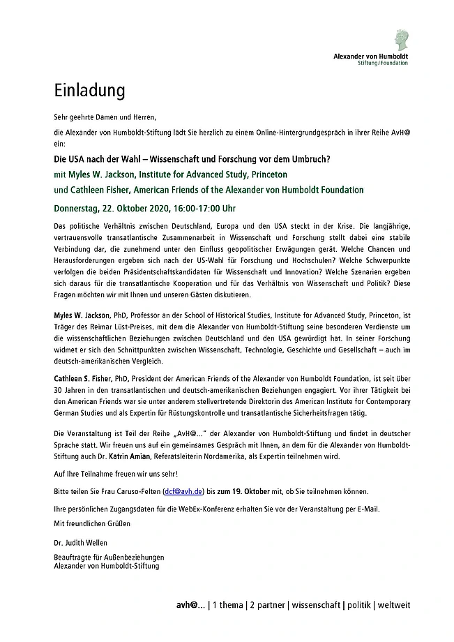 Humboldt Foundation Press Release-Myles Jackson