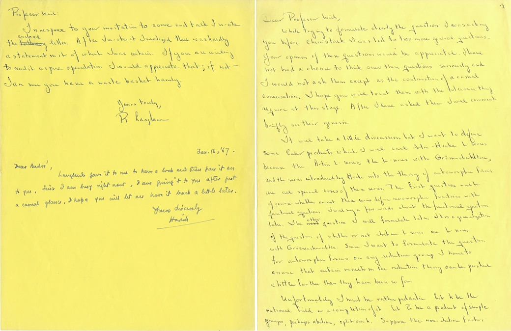 Langlands Archival Materials