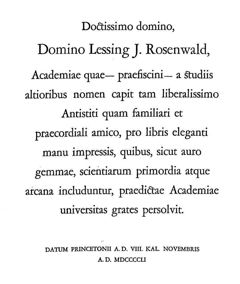 A proclamation to honor Lessing Rosenwald for his gift of rare books