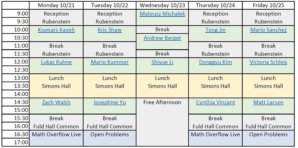 Fall 2024 Special Year Workshop Schedule 
