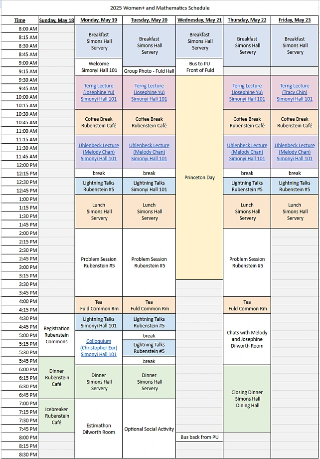 W+AM 2025 Schedule