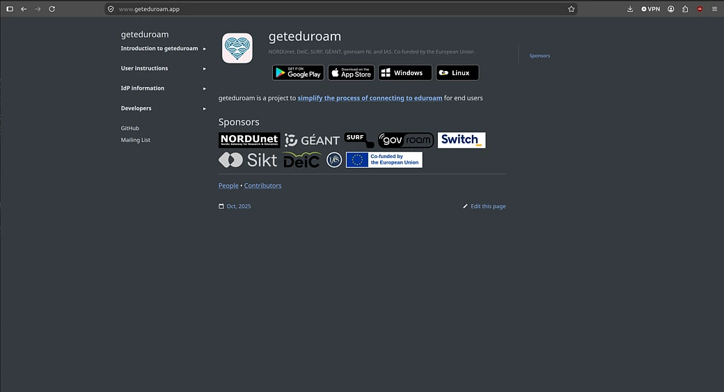 geteduroam.app landing page