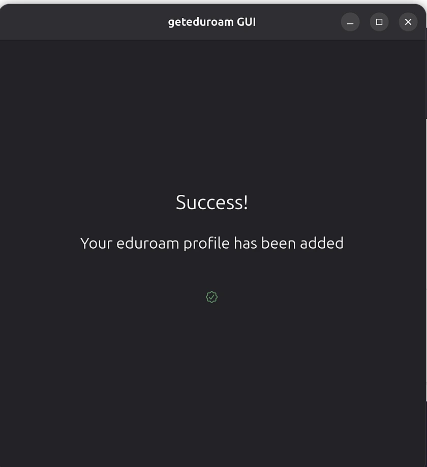 success ias get eduroam flatpak