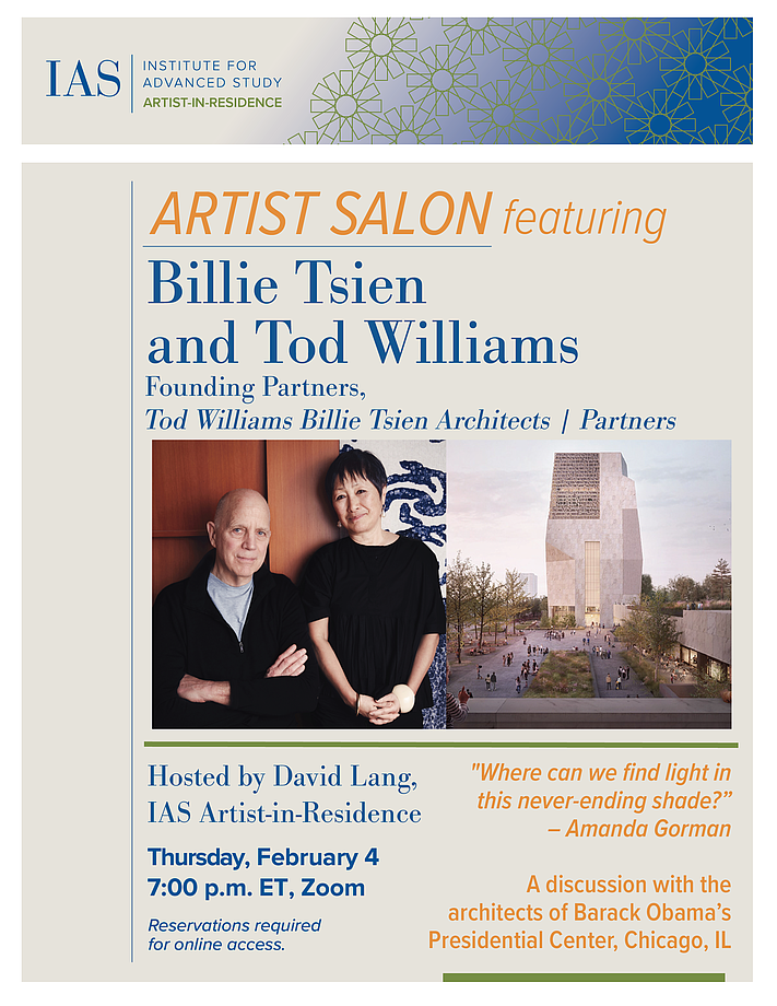 Artist Salon with Billie Tsien and Tod Williams