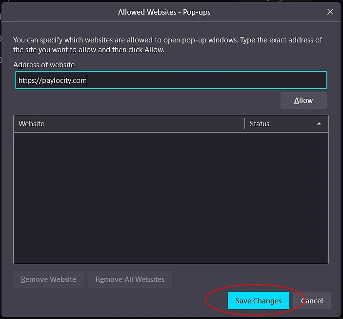 Firefox Add Site Save