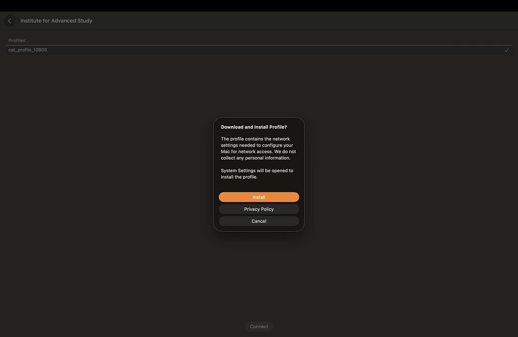 Install Profile geteduroam