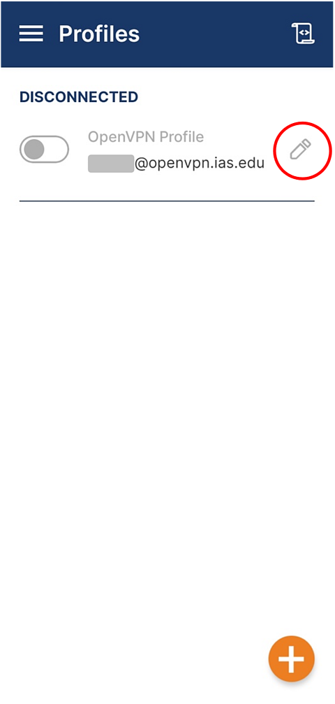 OpenVPN Profiles Page