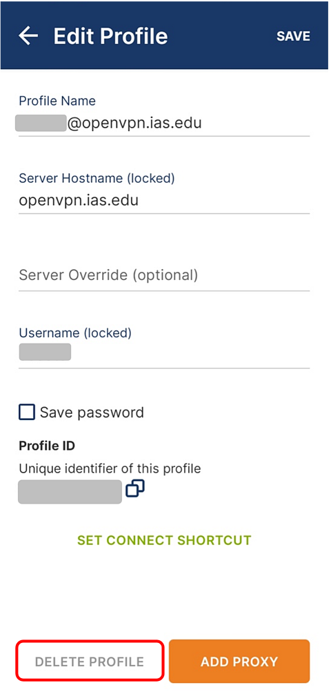OpenVPN Edit Profile Page