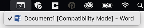 Screenshot of RemoteApp app taskbar icon on Mac