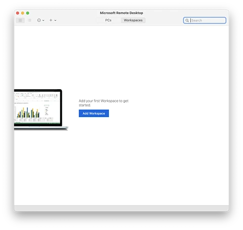 Screenshot of Microsoft Remote Desktop window