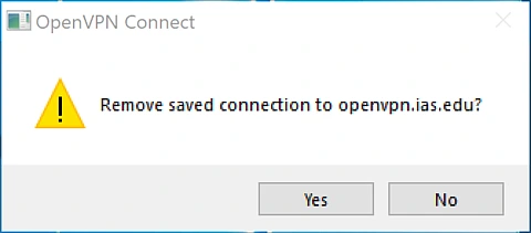 Dialog box to confirm removal.