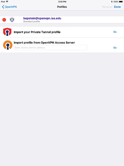 Delete profile.