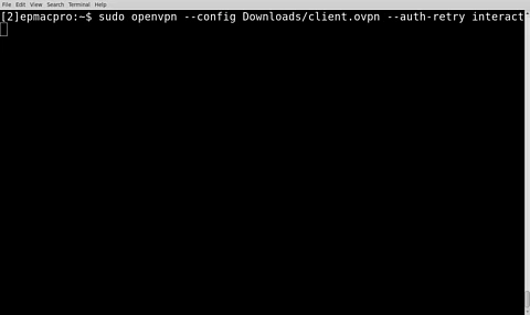 A terminal window showing the results of the command being run.