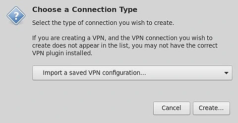 Import saved VPN configuration.